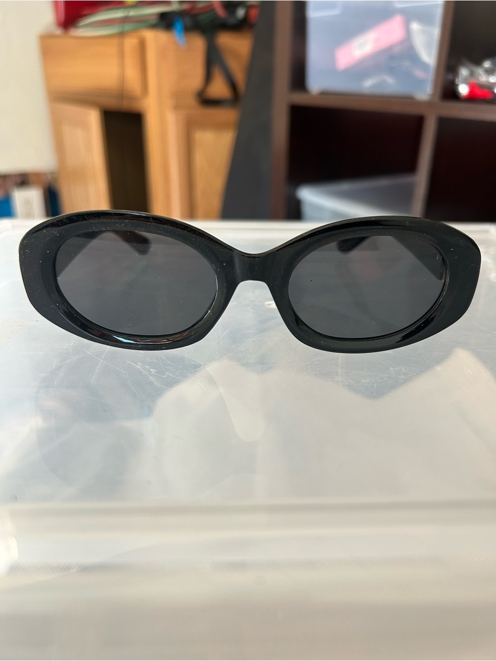 Classic Black Oval Sunglasses - Women